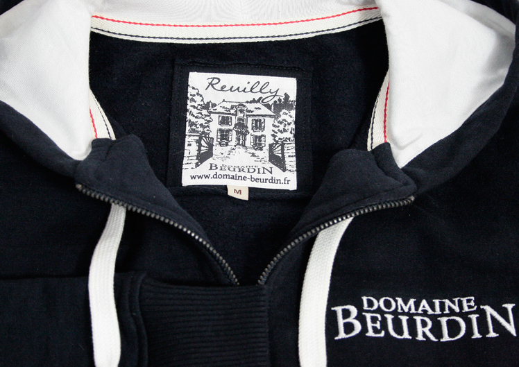 Etiquette sweat-shirt zippé Domaine Beurdin